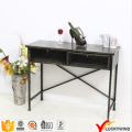 Antique Metal Black Console com gavetas